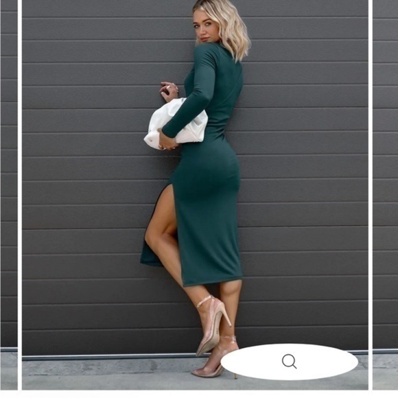 Chrysanthemum CUTOUT MIDI DRESS - HUNTER GREEN from Vici XS - Picture 3 of 6